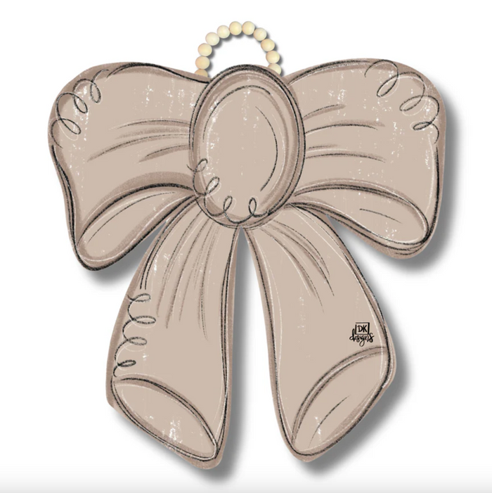 Dk Tan Bow Door Hanger