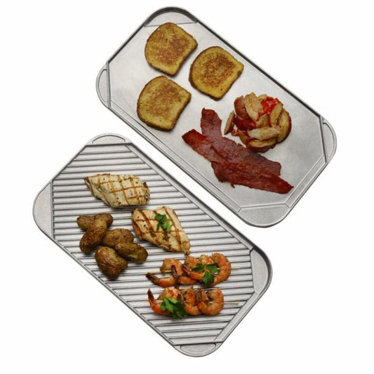 Double sided grill pan