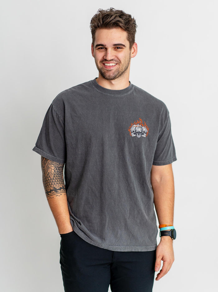 EDMONTON HOCKEY - “3 SKULL” PREMIUM T - SHIRT – T-Shirt – Dead Threads Apparel