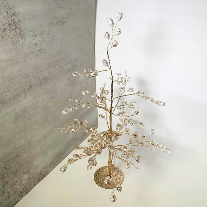 Elegant Pear Acrylic Gem Christmas Tree - Champagne 18.5"