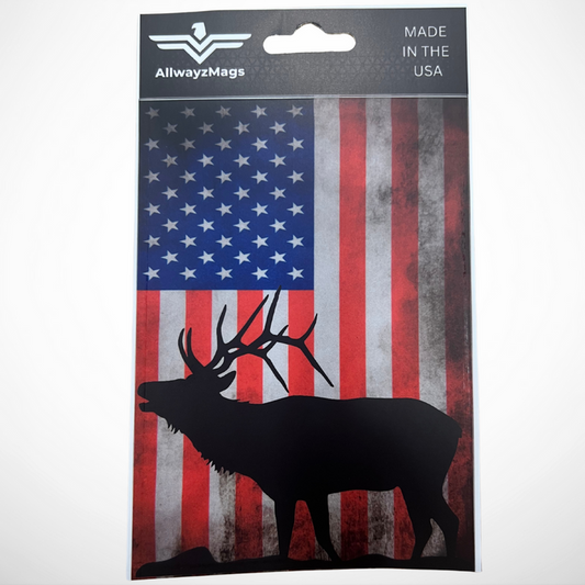 Elk Silhouette US Flag - Vinyl Decal