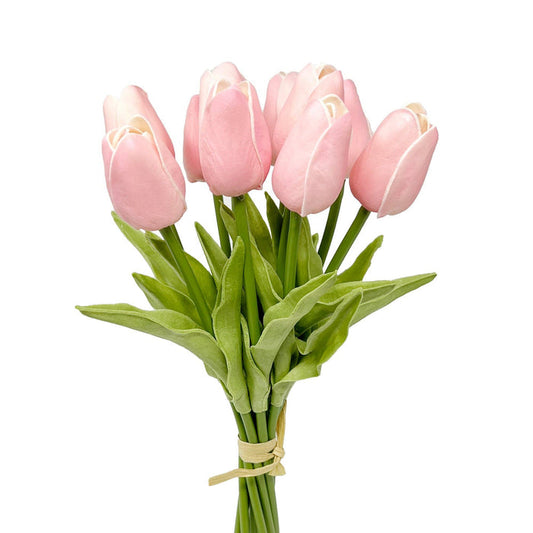 Faux Real Touch Tulip Stems (Bunch of 10): Pink
