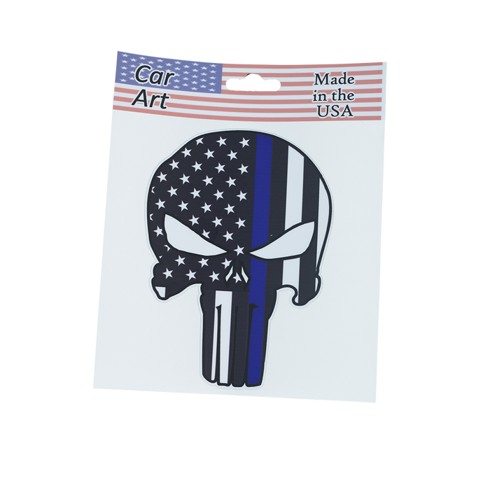Flag Skull (Blue Line) - Vinyl Decal