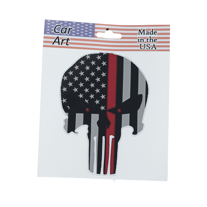 Flag Skull (Red Line) - Vinyl Decal