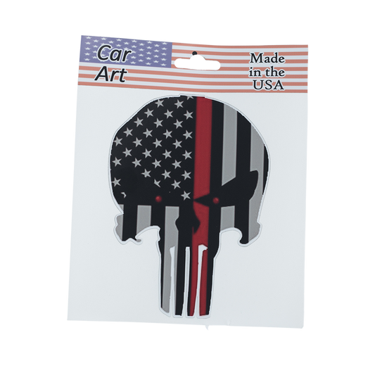 Flag Skull (Red Line) - Vinyl Decal