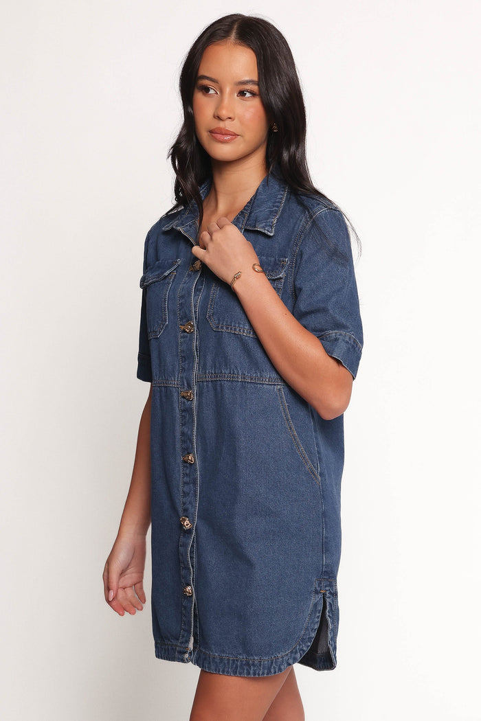 Petal and Pup USA DRESSES Fleming Shirt Mini Dress - Denim (Hold for Rack)