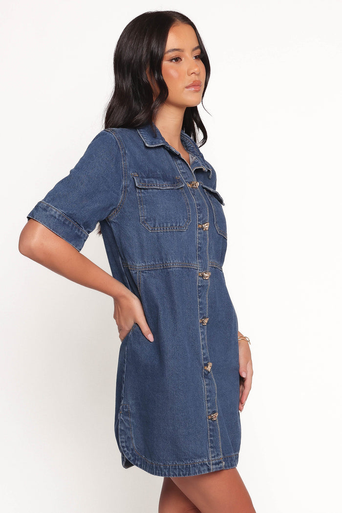 Petal and Pup USA DRESSES Fleming Shirt Mini Dress - Denim (Hold for Rack)