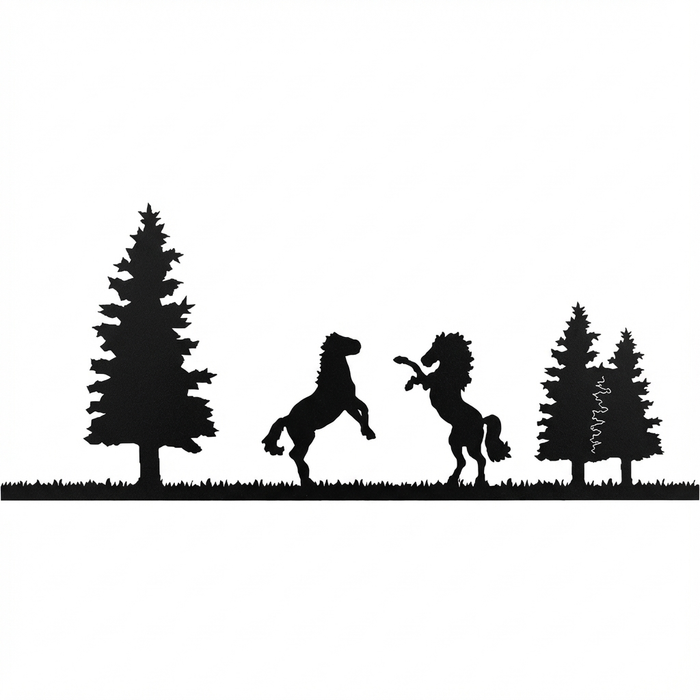 Black / Rearing Stallions