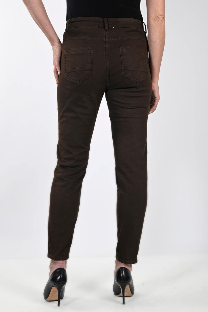 Frank Lyman 233887U Brown Print Reversible Jeans - Dotique