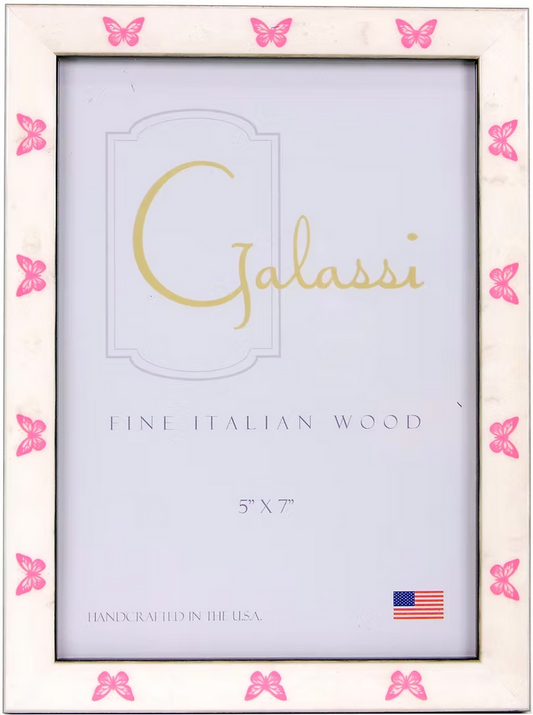 Galassi- White Burl w/ Pink Butterfly 4x6