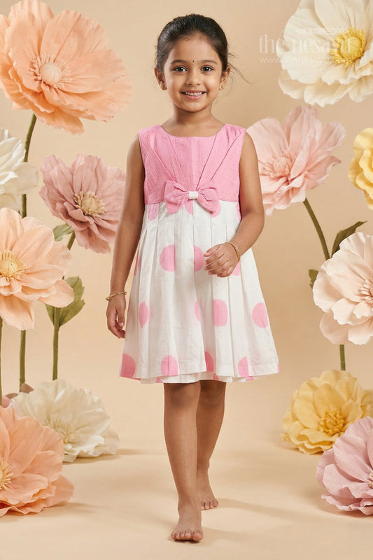 The Nesavu Girls Cotton Frock Girls Cotton Printed Frock for Casual Wear and Playful Outings Nesavu 18 (2Y) / Pink / Cotton GFC2172A-18 Nesavu girls cotton printed frock in pink for casual wear and daily use