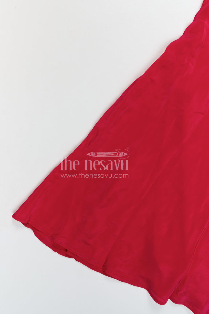 The Nesavu Girls Sharara / Plazo Set Girls Sharara Set for Festive Occasions and Party Wear Nesavu Nesavu girls sharara set for festive occasions with georgette fabric and embroidered yoke elegant party wear