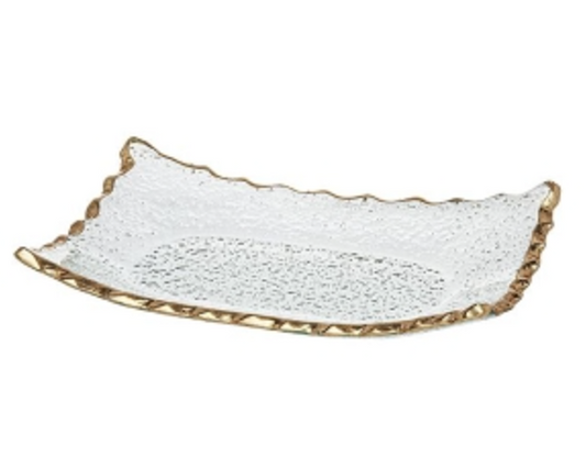 Godinger-GAMMA TRAY GOLD 8X6 INCHES