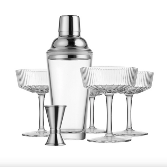 Godinger-Whiskey & Rye 6 Piece Espresso Martini Set