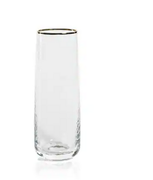 GOLD RIM STEMLESS CHAMPAGNE