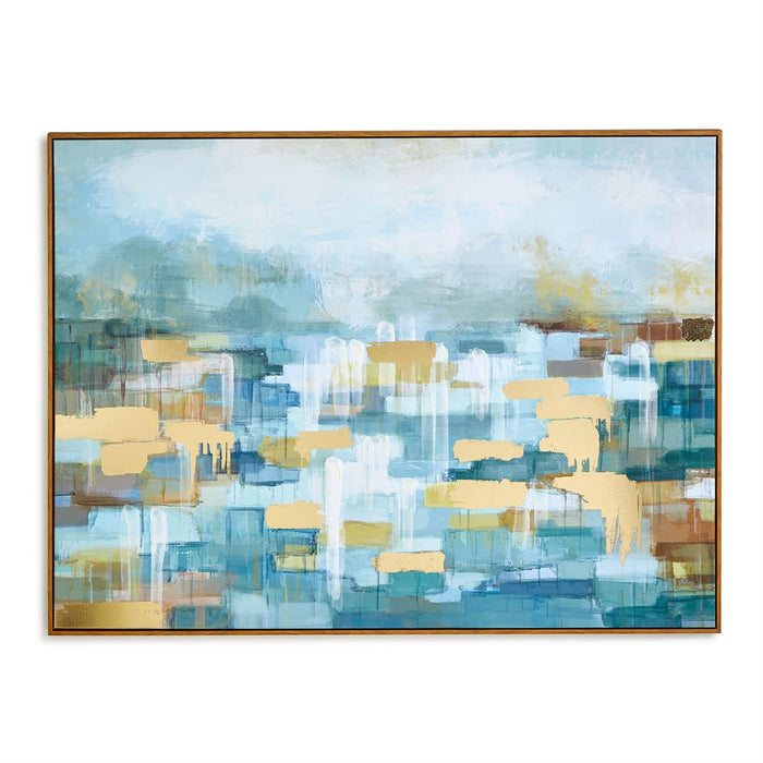 Golden Moments, Abstract Hand Painted Framed Canvas Wall Art