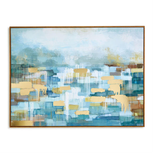 Golden Moments, Abstract Hand Painted Framed Canvas Wall Art