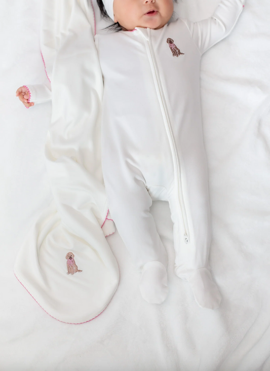 Goosies-Puppy Chic Embroidered Pip Blanket