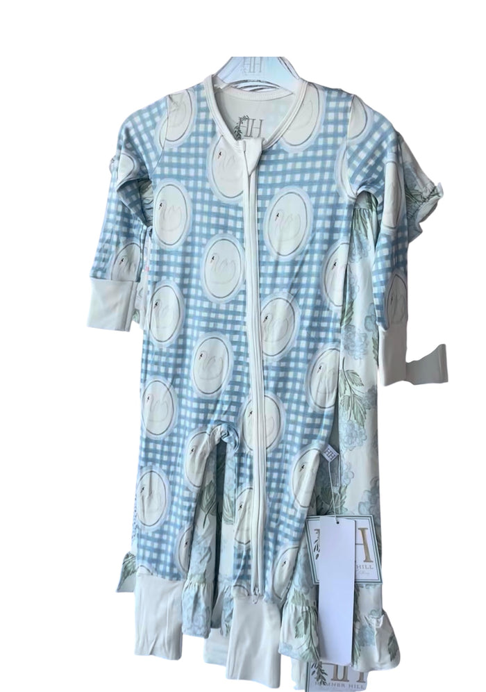 Hamner Hill- Boys Swan Double Zipper Romper