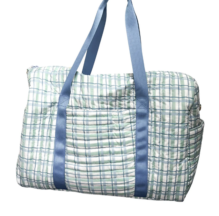 Hamner Hill-Blue and Green Check Quilted Duffle
