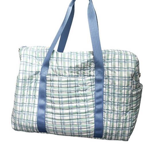 Hamner Hill-Blue and Green Check Quilted Duffle