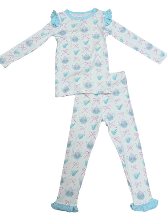 Hamner Hill-Girls Teacup Ruffle Loungewear Set