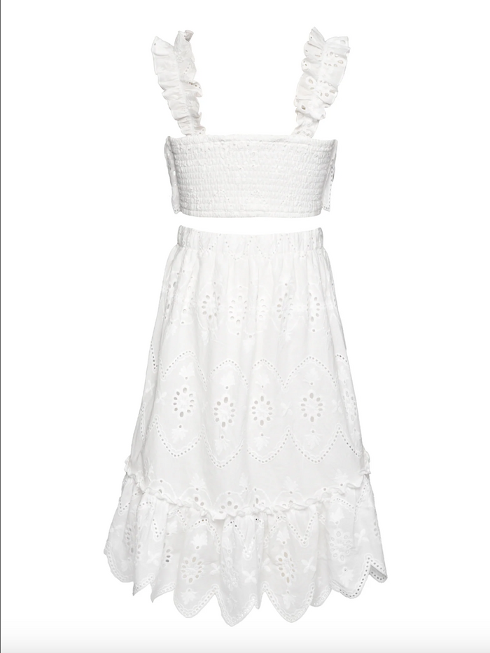 Hannah Banana- EYELET SCALLOP HEM DRESS
