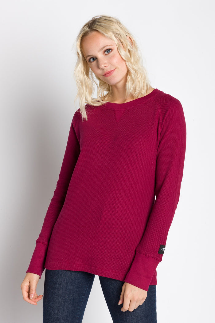 Hazel | Women's Raglan Thermal Crew Neck Shirt