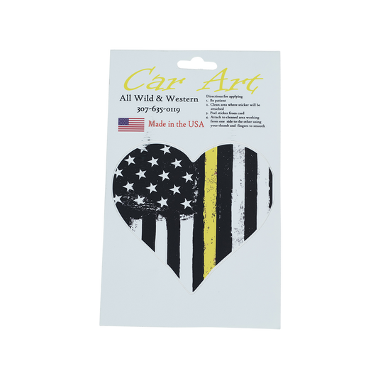 Heart Flag Yellow Line - Vinyl Decal