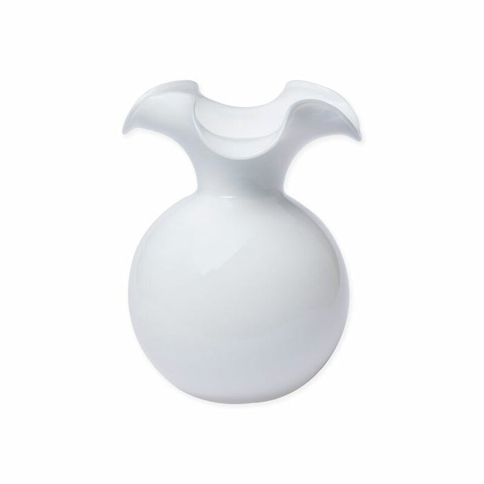 Hibiscus Glass WhitevVase 2 sizes