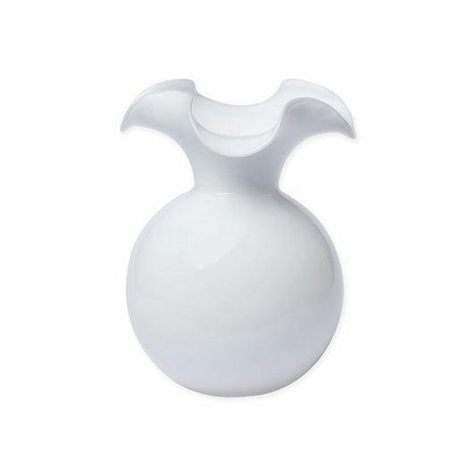 Hibiscus Glass WhitevVase 2 sizes