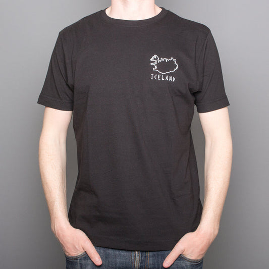 Iceland Map - Badge - T-Shirt - Black - Idontspeakicelandic