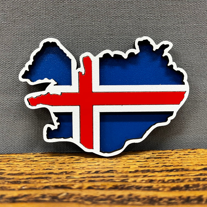 Iceland Map - Laser Cut Layered Magnet