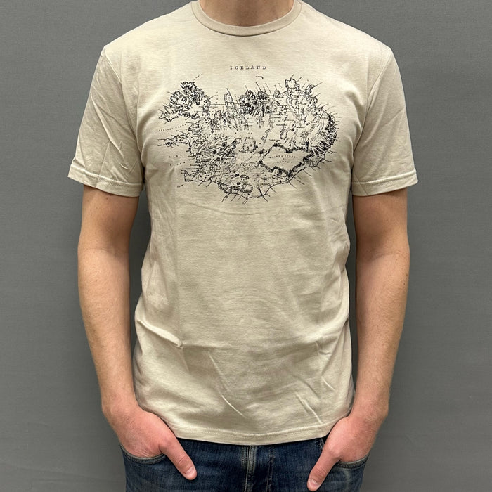 Iceland Map - T-shirt - Sand