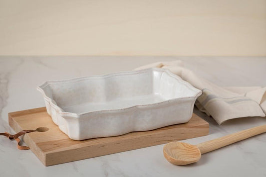 Impressions White 12" Rectangle Baker
