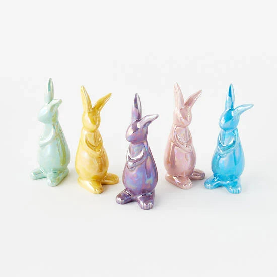 IRRIDESCENT BUNNY CERAMIC, 8"