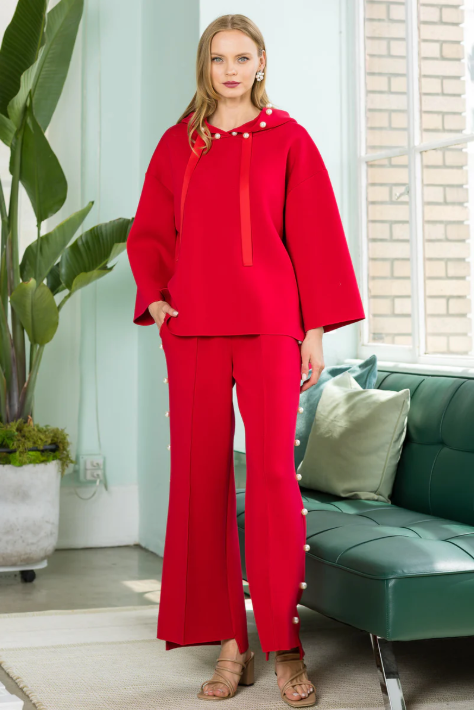 JOH-Farrah French Scuba Pearl Set- Red