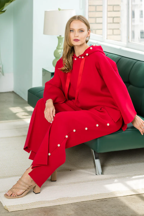 JOH-Farrah French Scuba Pearl Set- Red