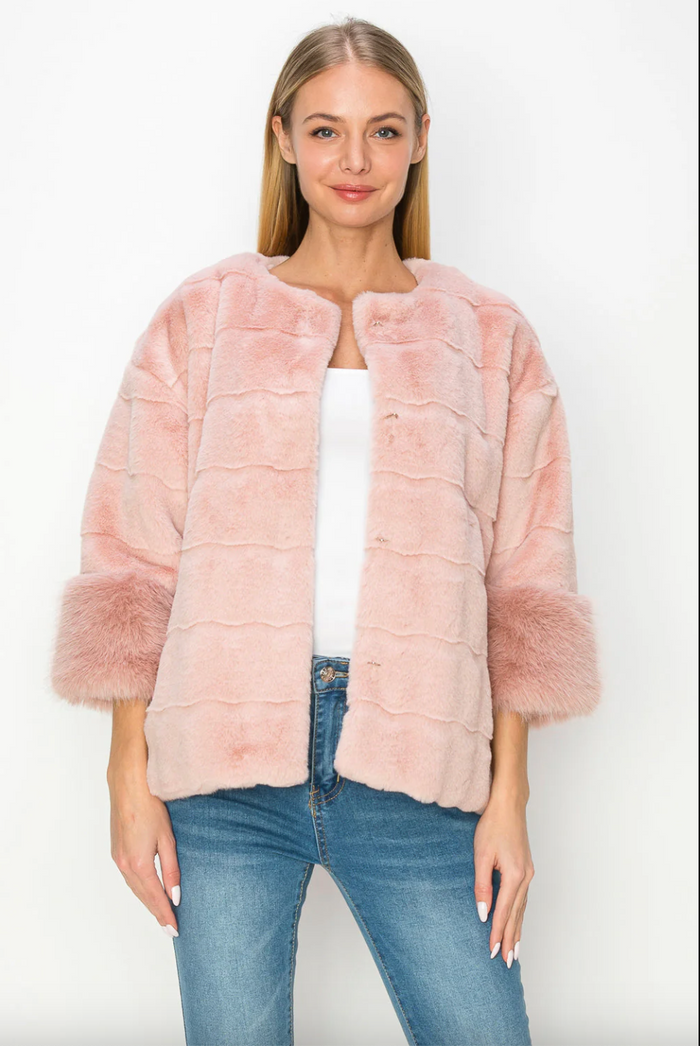 Joh-Jina Fur Jacket- Pink