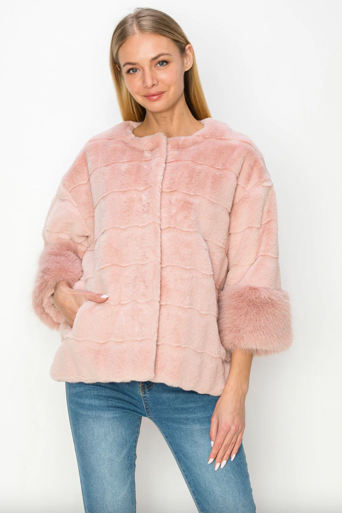 Joh-Jina Fur Jacket- Pink
