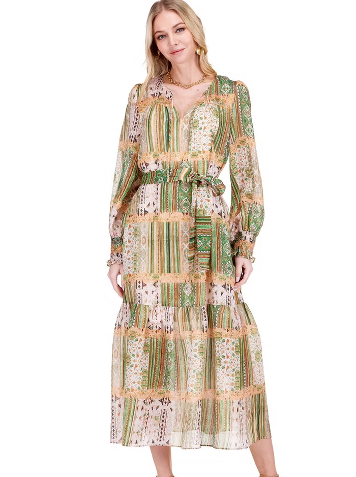 Joy Joy-Vintage Boho Flounced Hem Maxi