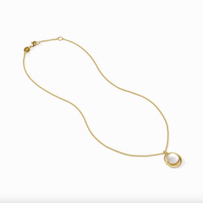 Julie Vos- Laguna Solitaire Necklace-Iridescent Clear Crystal