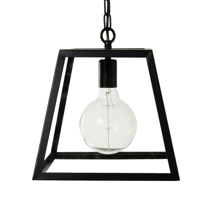 Karter 1 Light Cube Pendant Black 30x20x31cm