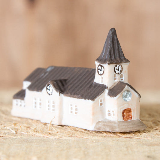 Brun Church - Ceramic Decor House Figurine - Idontspeakicelandic