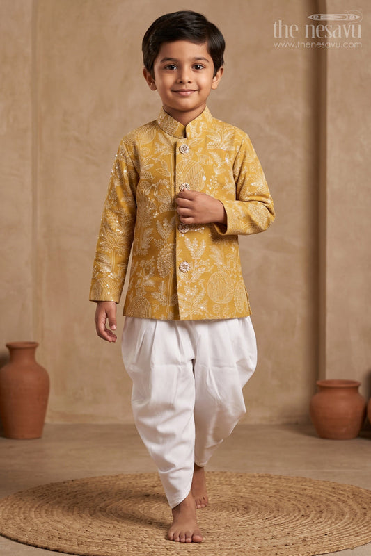 Kids Boys Dhoti Outfit for Temple Visits and Cultural Functions