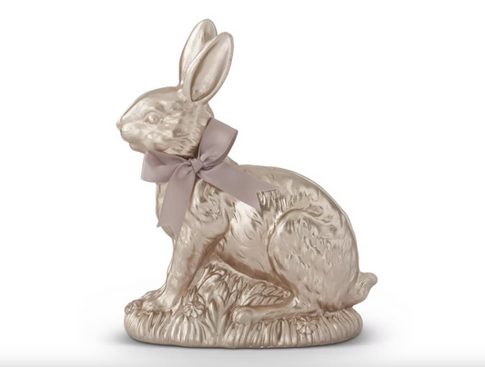 K&K- Resin Gold Easter Bunny w/Bow