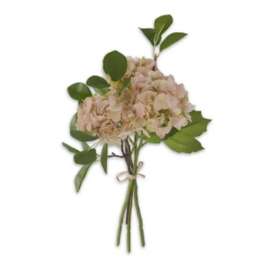 K&K-12 Inch Light Pink Real Touch Hydrangea Bundle 4