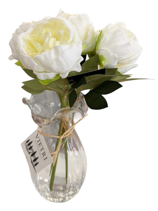 K&K-12 Inch White Real Touch Peony Bundle 6 Vase not included