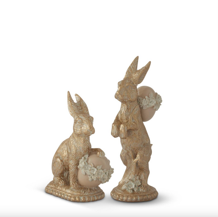 K&K-Assorted Gold Resin Easter Bunnies (2 Styles) Sold Separately