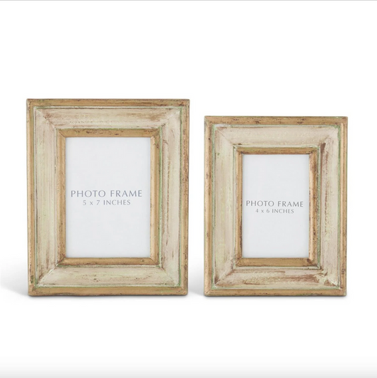 K&K-Gold & Patina Green Handmade Carved Wood Photo Frames Sold Separately